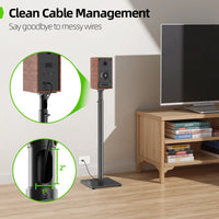 Speaker Stand Height Adjustable for Satellite & Bookshelf Speaker(Only Speaker Stand Pair) - 11LBS Capacity