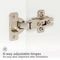 Everdean 37 In. Single Sink White Bath Vanity with White Cultured Marble Top (Assembled)