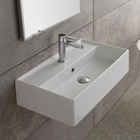 Teorema Wall Mounted Bathroom Sink in White
