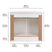 Everdean 37 In. Single Sink White Bath Vanity with White Cultured Marble Top (Assembled)