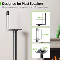 Speaker Stand Height Adjustable for Satellite & Bookshelf Speaker(Only Speaker Stand Pair) - 11LBS Capacity