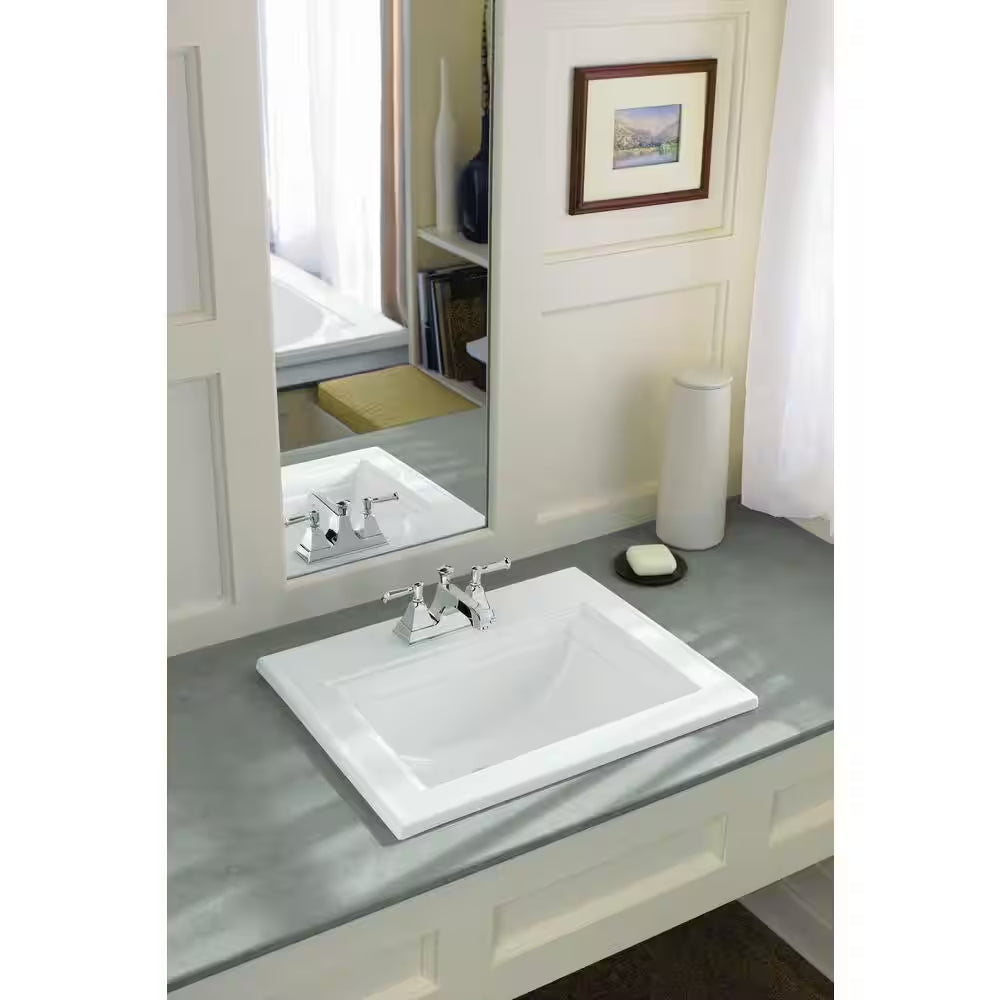 Memoirs 22.8 In. X 18 In. Drop-In Bathroom Sink in White Vitreous China