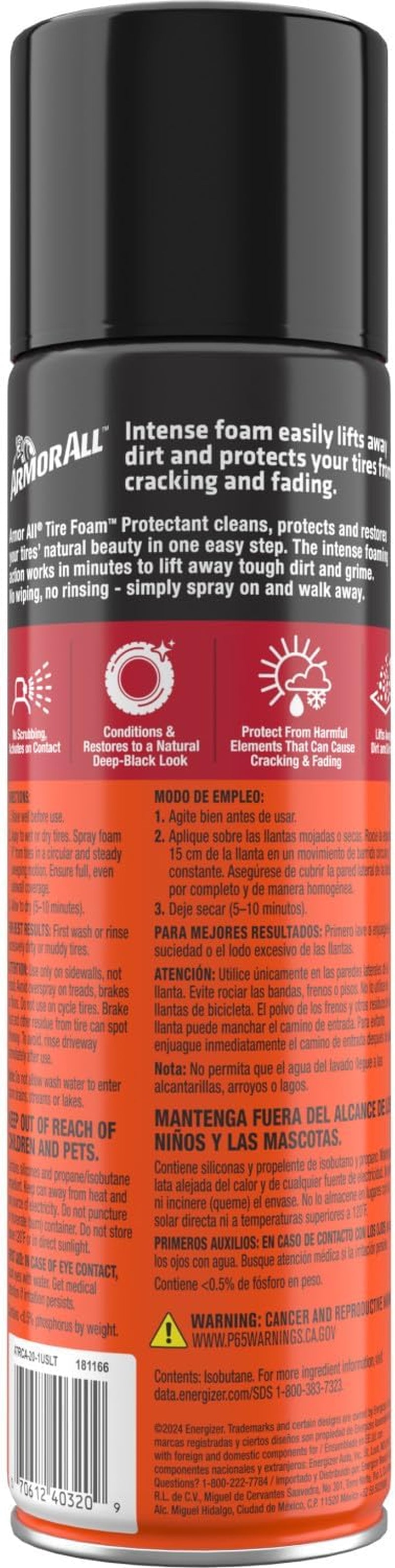 Tire Foam Protectant, Professional Wheel and Tire Cleaner, 20 Oz