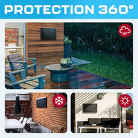 Outdoor TV Cover 24 Inch – Waterproof, Weatherproof TV Enclosures with Smart Shield Screen Protectors, Ideal for Outdoor Use, Moving, and Storage - Black