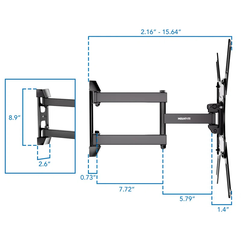 Full Motion TV Wall Mount Monitor Wall Bracket W/ Articulating Arm | Fits 26 - 55 In. Tvs