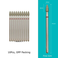 Cone Diamond Cuticle Bit Manicure Drills Nails Accessories Tools