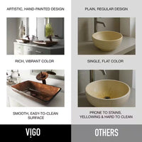 Donatello Artistic Chocolate Brown Glass 23 In. L X 15 In. W X 5 In. H Rectangular Vessel Bathroom Sink