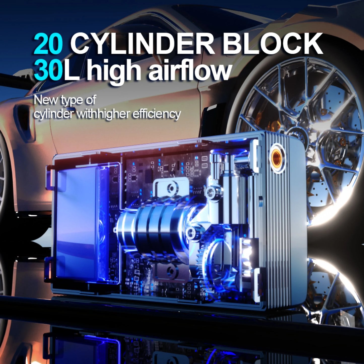 Tire Inflator Portable 150 Psi Air Compressor Cordless Air Pump with LCD Displ for Car Tires