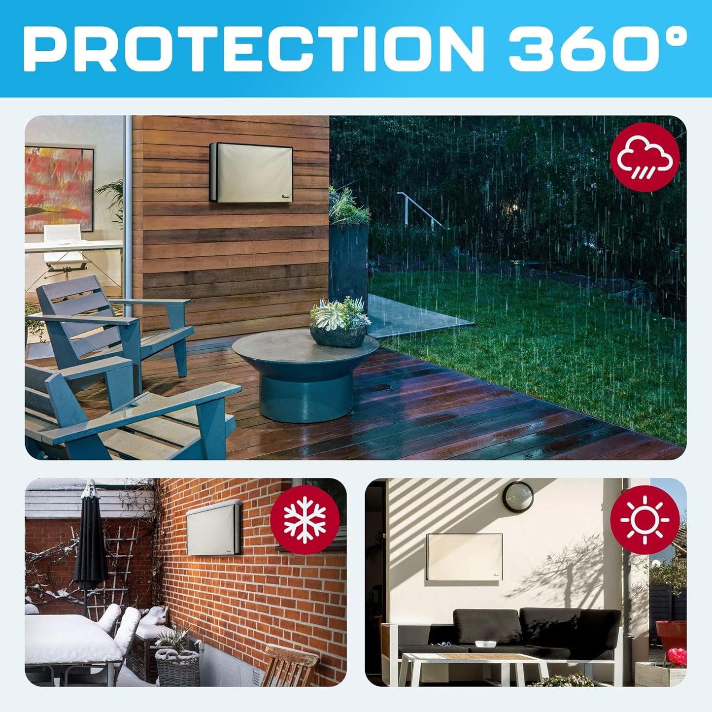 Outdoor TV Cover 32 Inch – Waterproof, Weatherproof TV Enclosures with Smart Shield Screen Protectors, Ideal for Outdoor Use, Moving, and Storage - Beige