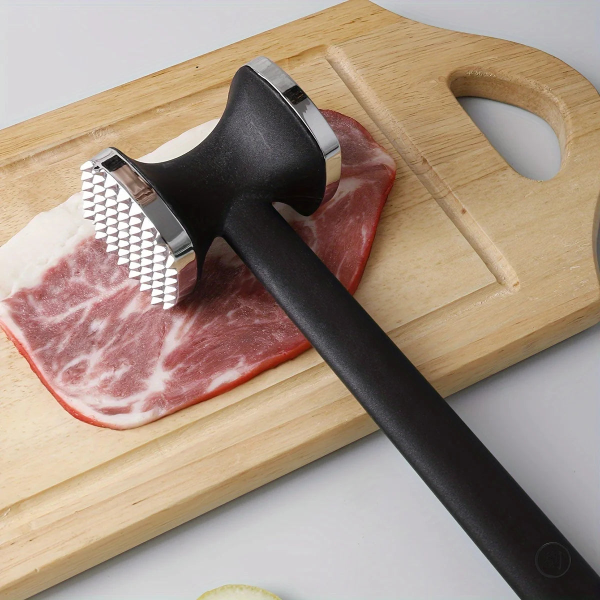 Heavy Duty Kitchen Meat Tenderizer Hammer with Rubber Grip, Stainless Steel Head for Effortless Pounding and Tenderizing