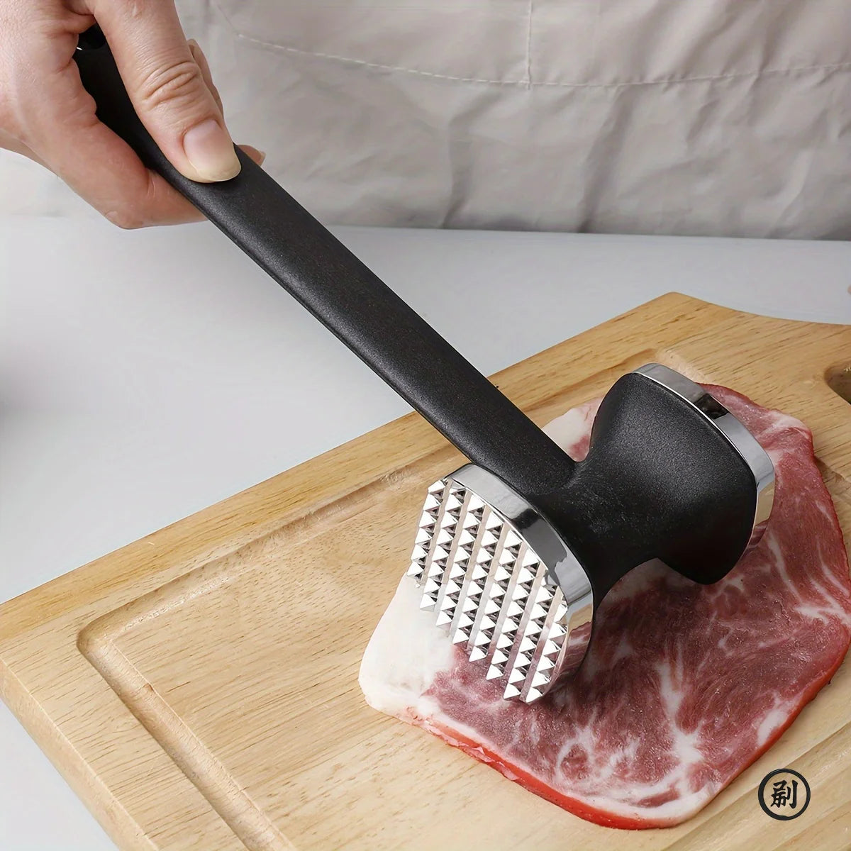 Heavy Duty Kitchen Meat Tenderizer Hammer with Rubber Grip, Stainless Steel Head for Effortless Pounding and Tenderizing