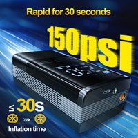 Tire Inflator Portable 150 Psi Air Compressor Cordless Air Pump with LCD Displ for Car Tires