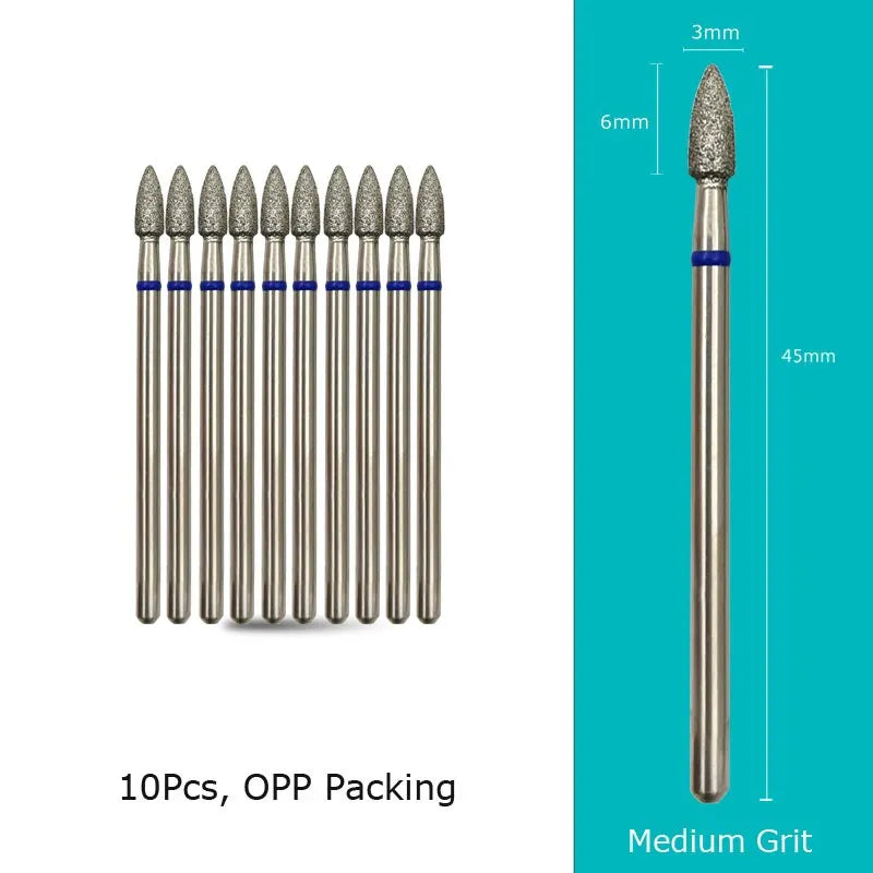 Cone Diamond Cuticle Bit Manicure Drills Nails Accessories Tools