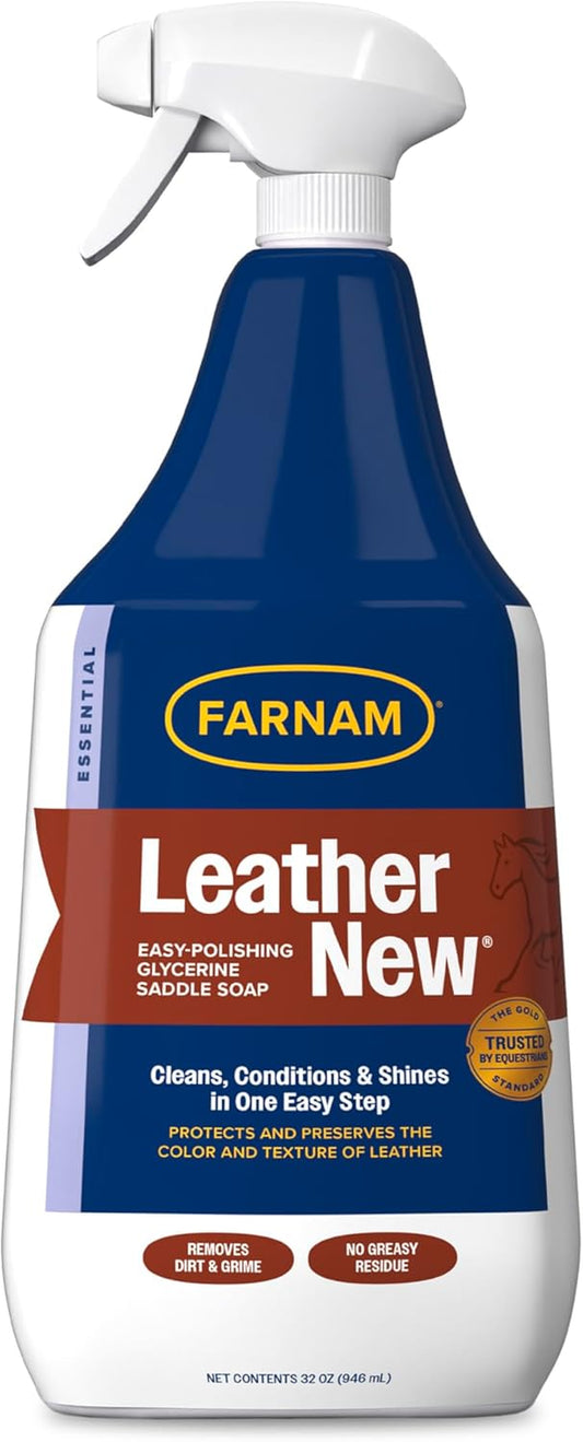 Leather New Easy-Polishing Glycerine Saddle Soap and Leather Cleaner, 32 Oz