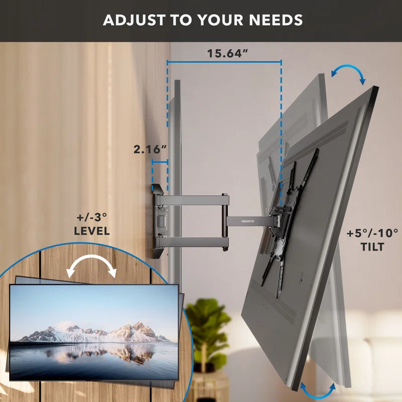 Full Motion TV Wall Mount Monitor Wall Bracket W/ Articulating Arm | Fits 26 - 55 In. Tvs