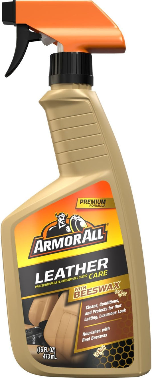 Car Leather Cleaner Spray, Beeswax Leather Care Spray for Cars, Trucks, Motorcycles, 16 Oz Each