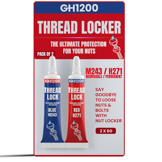 -6Gx2 Pack Thread Lock Medium and Strong Strength for Nuts, Bolts, and Metals, Threadlocker Lock Tight & Seal Fasteners with Stable and Consistent Performance