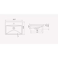 Elite Wall Mounted Bathroom Sink in White