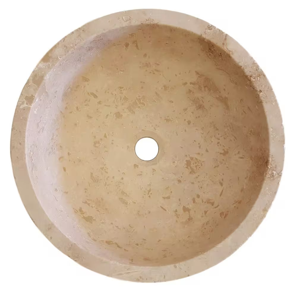 Tapered Natural Stone Vessel Sink in Beige